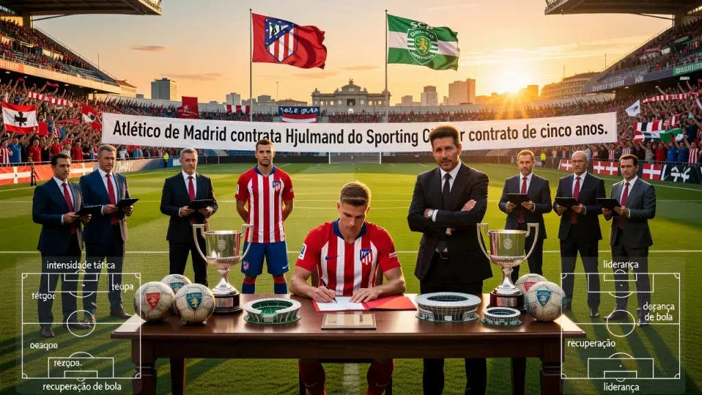 Atlético de Madrid contrata Hjulmand do Sporting CP por contrato de cinco anos